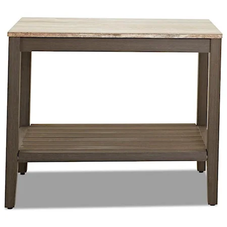 36" Tall Outdoor Serving Table with 1 Shelf